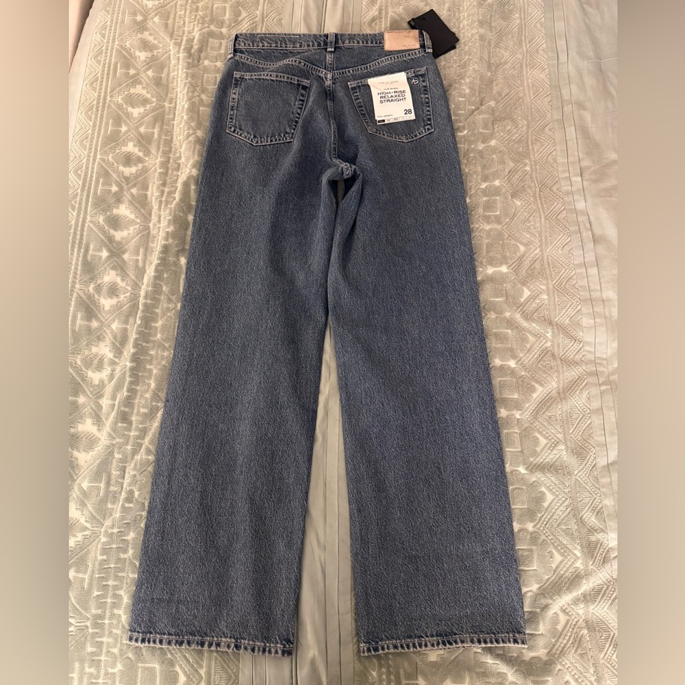 Rag & Bone Shea Relaxed Straight Jeans in Studded Kingston Size 28 - Picture 3 of 15